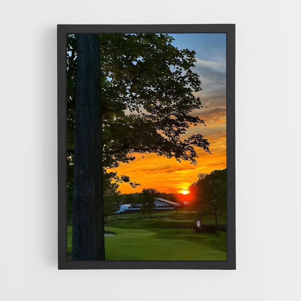 Poster Coucher de Soleil au 14ème Trou – affiche Golf (vue 2)